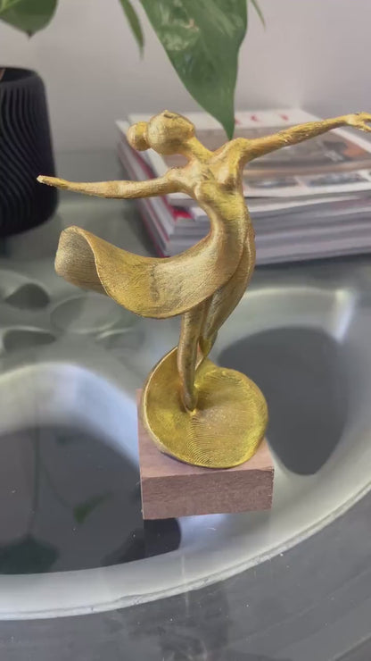 Ballerina Statuette - 3d Druck - metallic handbemalt - Tänzerin