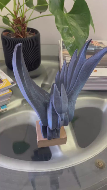 Modern Phoenix Statue - elegant 3d print - hand painted